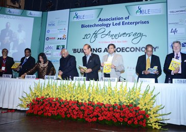 Launch of BioSpectrum 10th Anniversary Special issue at ABLE awards, New Delhi. Seen in the photo from L-R: Mr Narayanan Suresh, group editor, BioSpectrum, Dr P M Murali, president, ABLE; Dr Kiran Mazumdar-Shaw, EC Member, ABLE and CMD, Biocon; Mr Sharad 