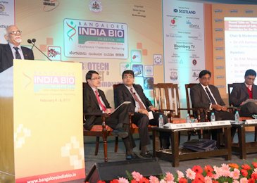Dr VP Kamboj, chairman, BCIL, moderating the session on Biosimilars. Also seen in the image are Dr William Lee, head, strategic drug development, Asia Quintiles, Singapore;  Dr Abhijit Barve, president, R&D, Biocon;  Dr PM Murali, president, ABLE and Dr S
