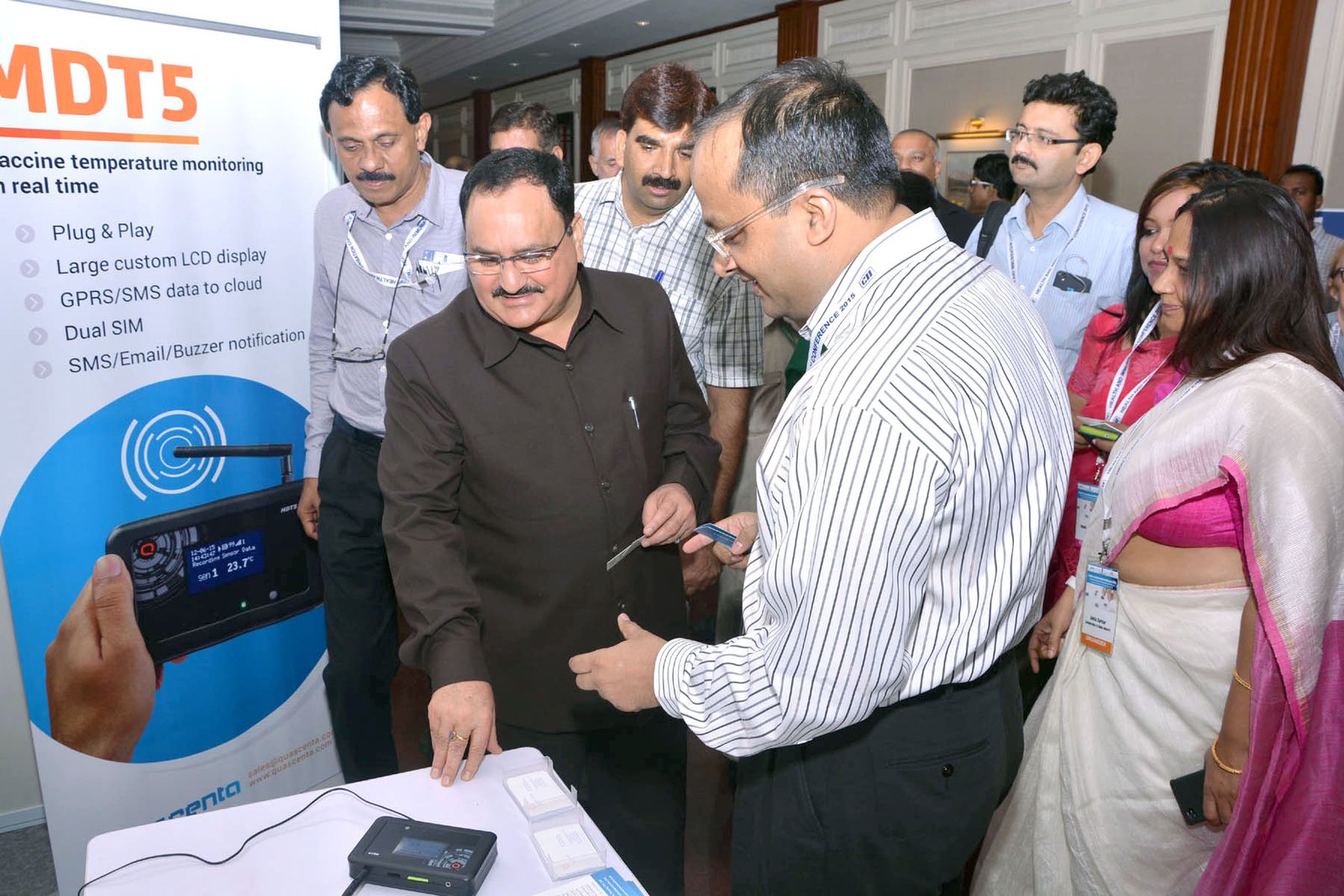 The union minister for health and family welfare, Mr JP Nadda taking a round at the health and immunization conference, organised by CII, in New Delhi on June 30, 2015