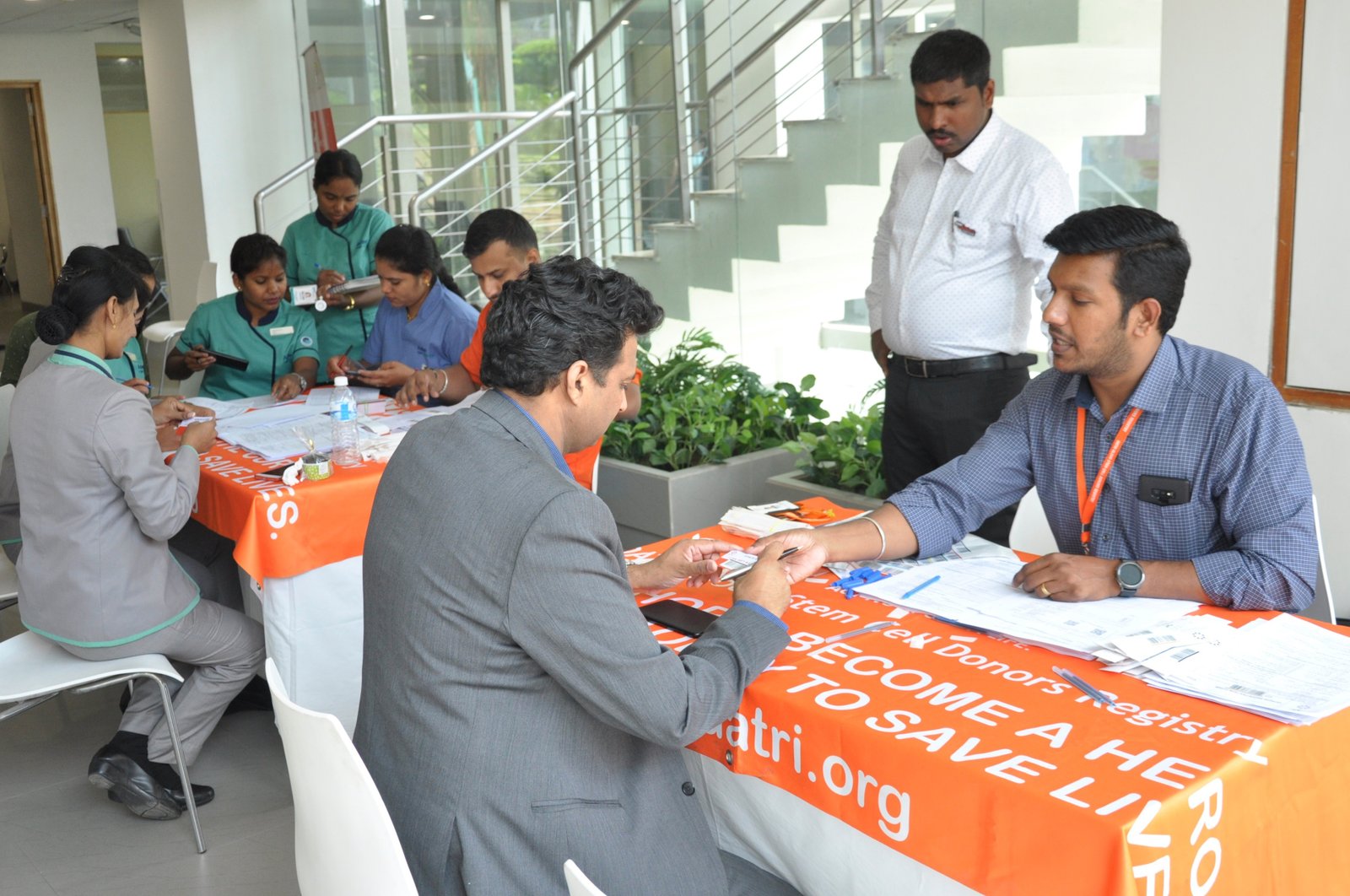 Doctor & Staff of Aster CMI Hospital registering as stem cell donors
