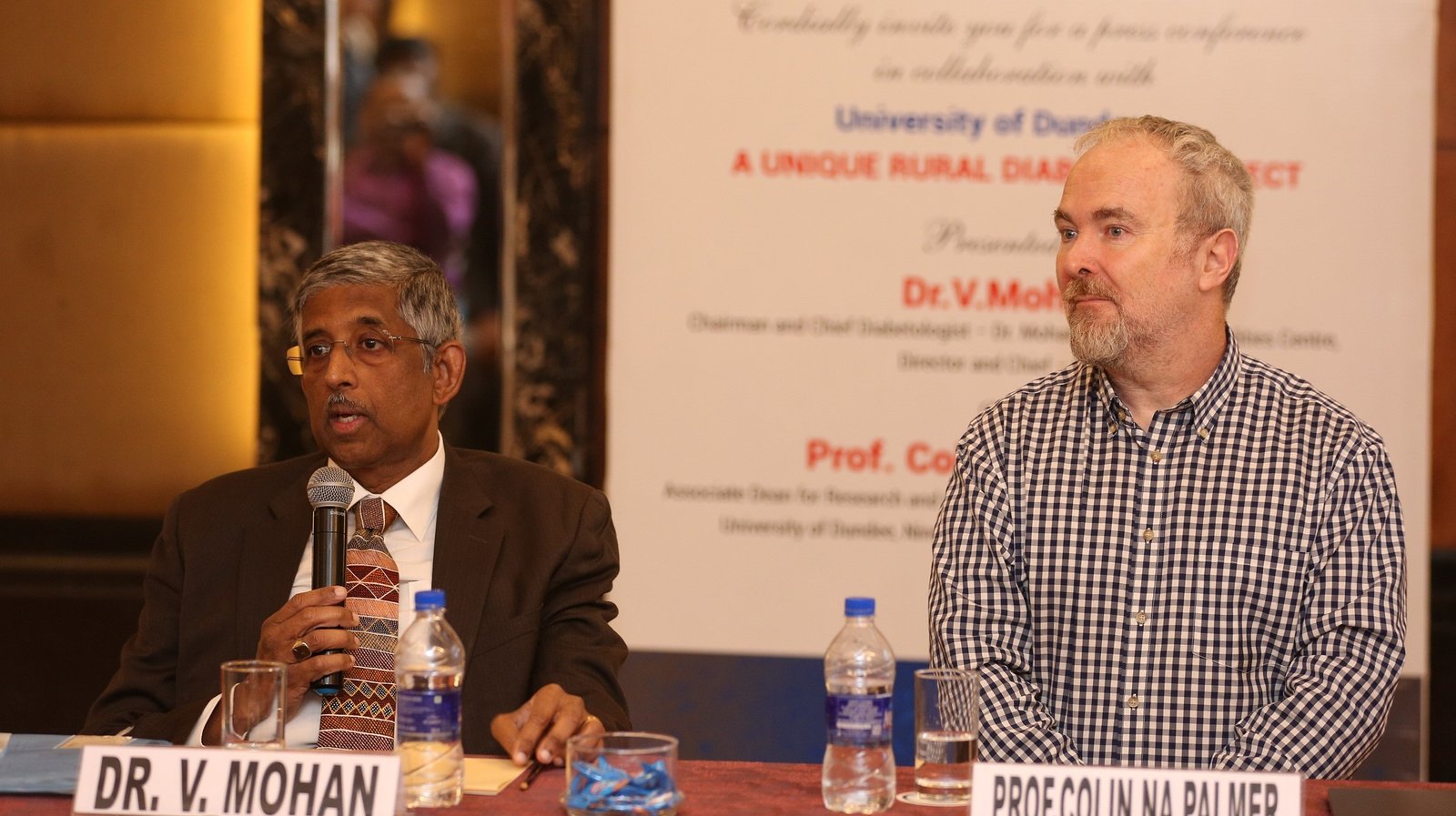 Dr.V.Mohan, Chairman and Chief Diabetologist – Dr. Mohan’s Diabetes Specialities Centre and Director MDRF and Professor Colin NA  Palmer, Associate Dean for Research and Chair of Pharmacogenomics, School of Medicine