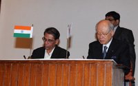 The secretary, DST, Dr T Ramasami and Prof Ryoji Noyori, Nobel Laureate in Chemistry (2001), President RIKEN, Japan at the MoU signing event in New Delhi