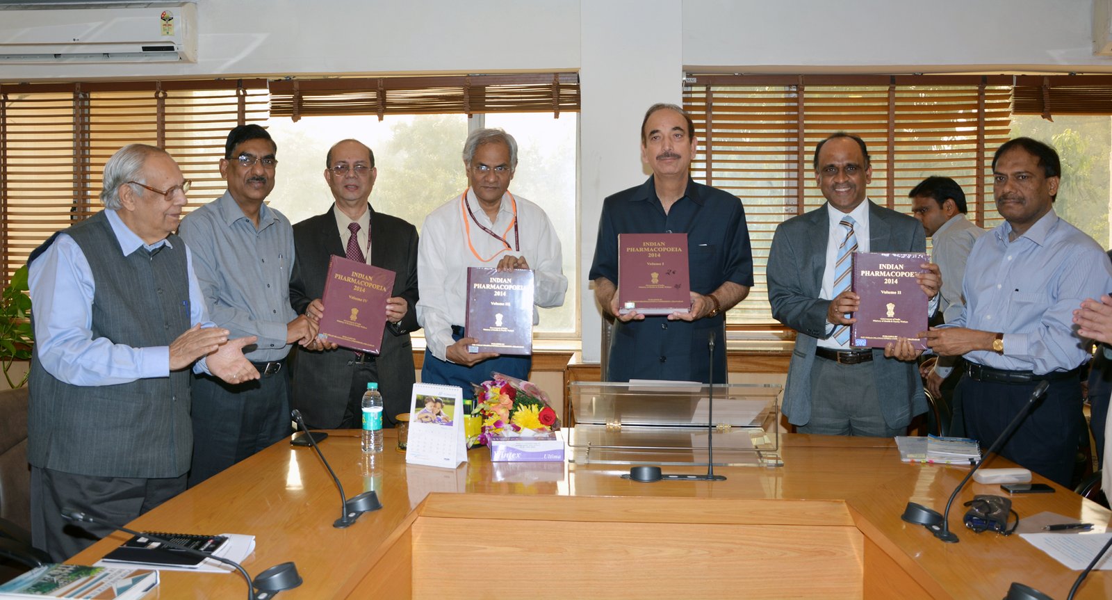 The union minister for health and family welfare, Mr Ghulam Nabi Azad releasing the 7th Edition of Indian Pharmacopoeia 2014, in New Delhi on November 04, 2013. 