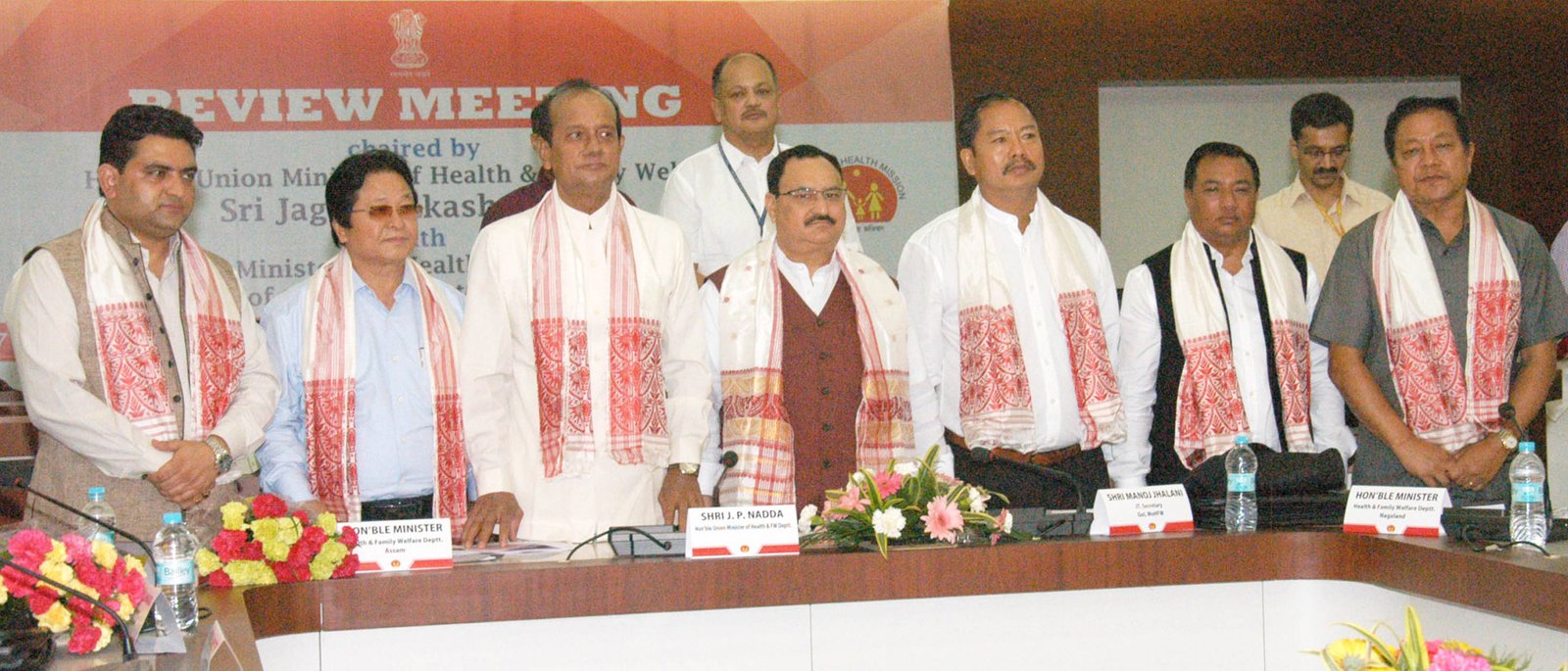 The Union Minister for Health and Family Welfare, Mr JP Nadda chairing a review meeting with the health ministers of North Eastern States, in Assam, Guwahati on June 27, 2015.