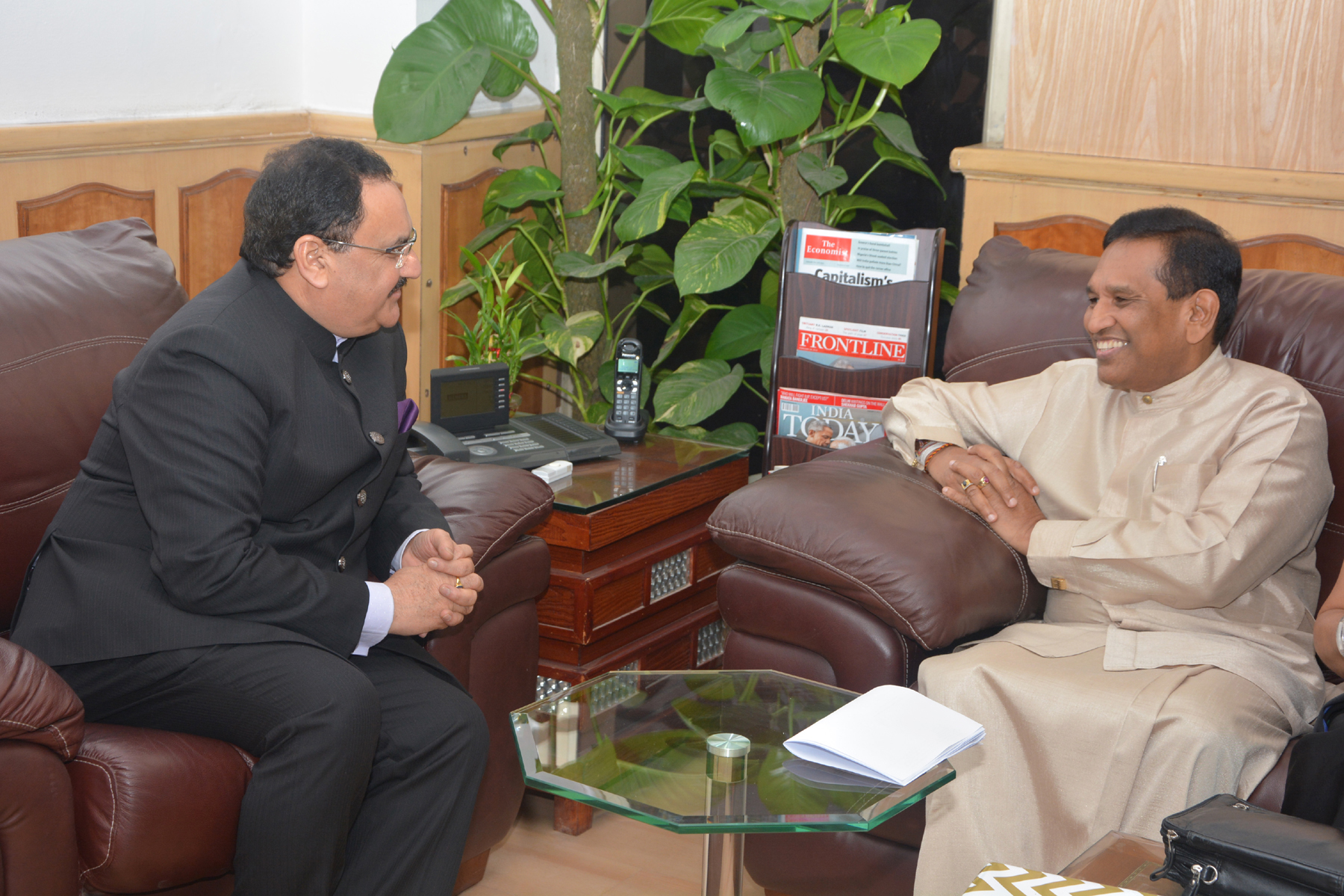 The union health and family welfare minister, Mr J P Nadda on February 16, 2015 met Mr Rajitha Senaratne, minister of health and indigenous medicine, Government of Sri Lanka.