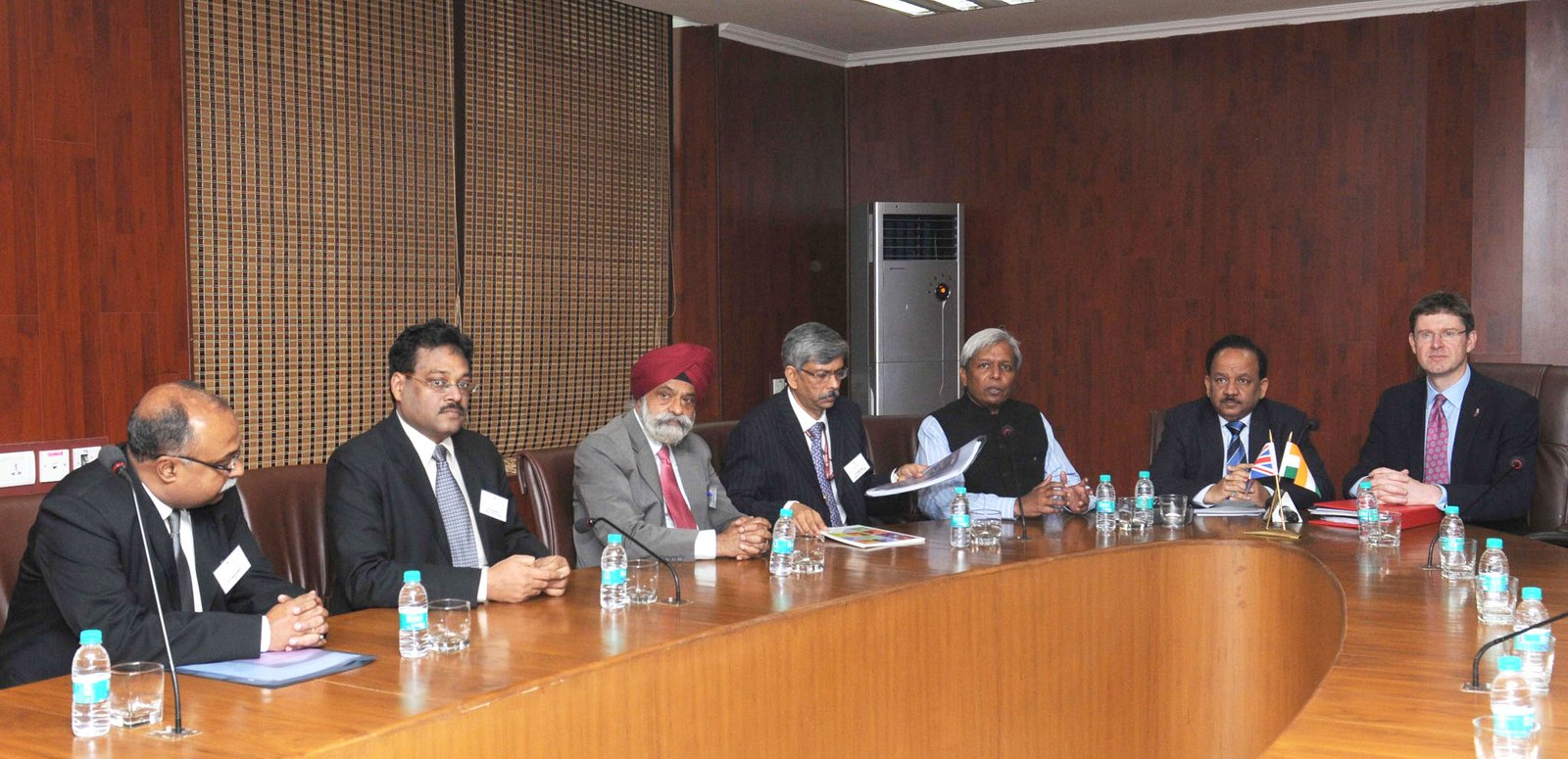 Dr K VijayRaghwan, secretary, DBT  (first from right) at the meeting in New Delhi which was chaired by Dr Harsh Vardhan who recently joined as the new S&T minister