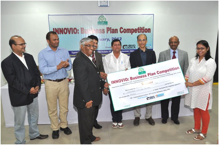 Awarding the best ideas: A still from Business Plan Competition-Innovio 2012, held in previous year at KIIT. 