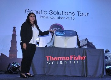 Dr Gauri Ganpule explaining the new Ion S5 system 