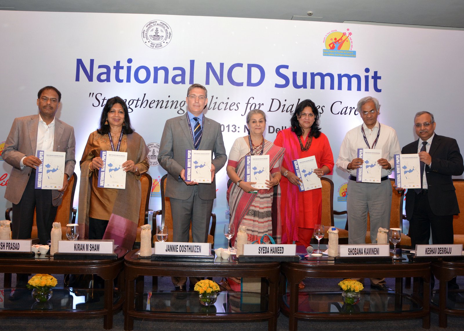 Dr Syeda Hameed, member, Planning Commission, releasing the CII national white paper "Insights from Multi Stakeholder Consultation - Management & Care of Diabetes in India" at the National NCD Summit, in New Delhi on June 07, 2013