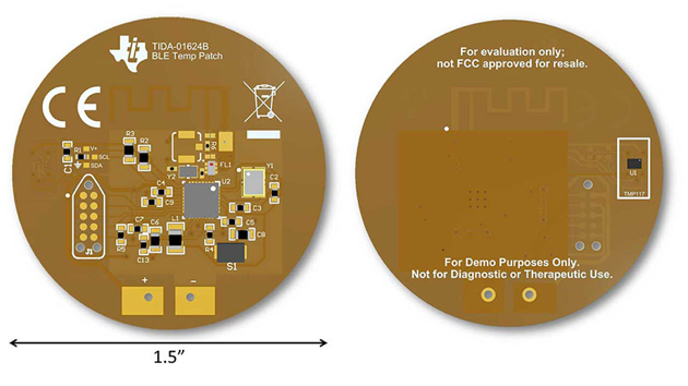 Image caption- Bluetooth® enabled thermal monitoring patch design