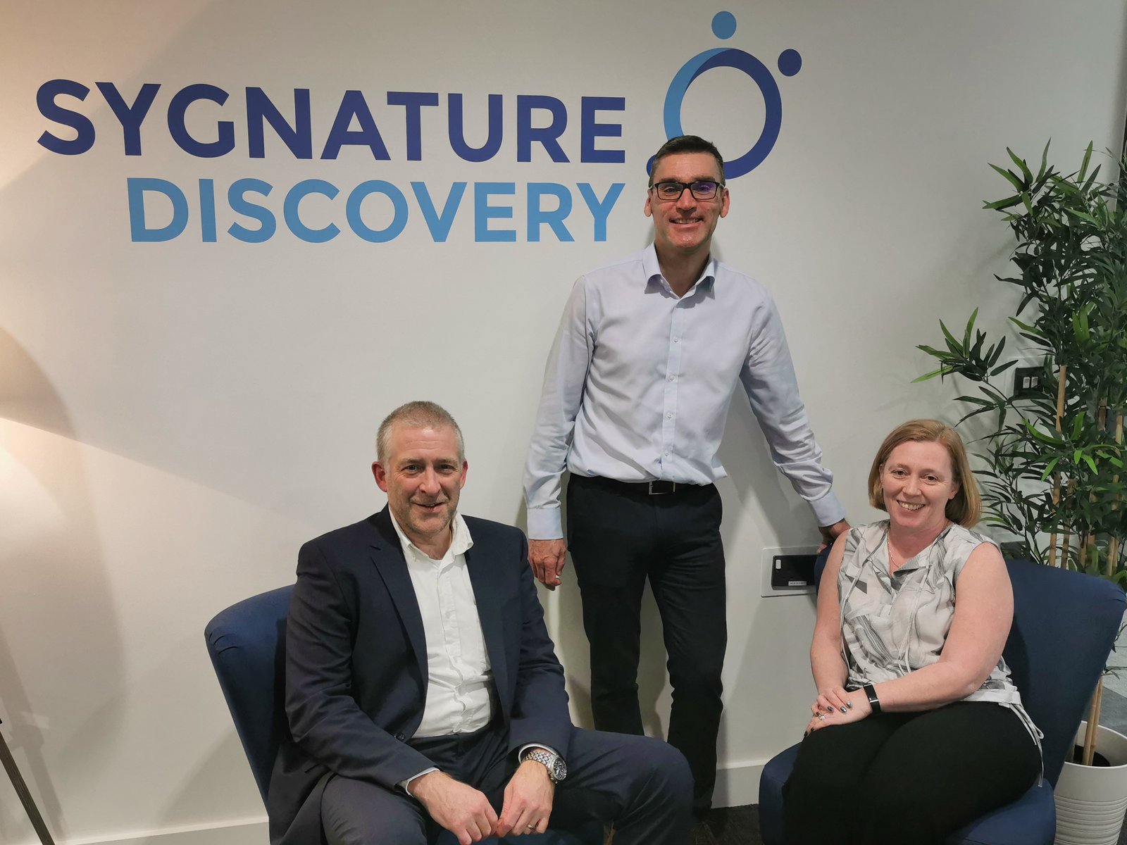 Pictured L-R: Sygnature Discovery's Robert Kime, Clive Dilworth and Sally Lee